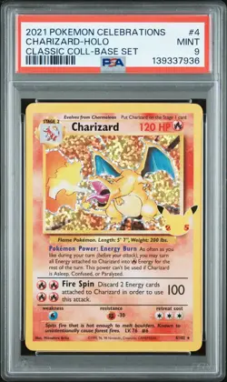 Pokemon Celebrations Classic Collection Charizard 4/102 PSA 9 RegradeU - Image 1
