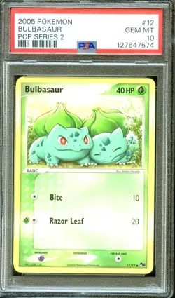 PSA 10 Bulbasaur 12/17 Pop Series 2 POP 86 Pokemon - Image 1