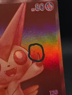 Pokemon TCG Red Victini 172/086 SV: White Flare Holo Has A Print Error See Pics! - Image 3