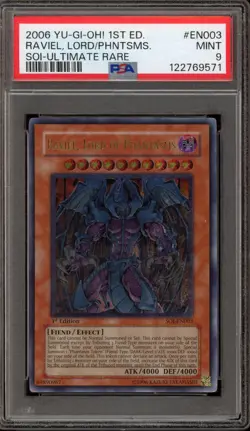 Yu-Gi-Oh! Raviel Lord Of Phantasms 1st Edition Ultimate Rare SOI-EN003 PSA 9 - Image 1