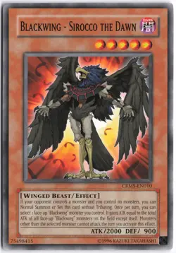 Yugioh - Blackwing - Sirocco the Dawn CRMS-EN010 Unlimited - Crimson Crisis - Image 1