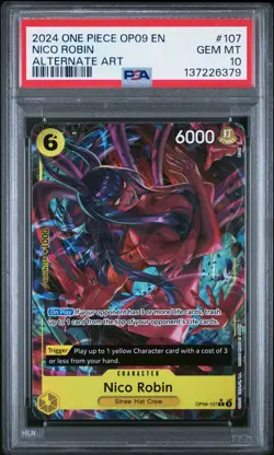 2024 ONE PIECE OP09-EMPERORS IN THE NEW WORLD 107 NICO ROBIN ALT ART ENG PSA 10 - Image 1