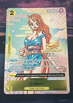 One Piece O-Nami OP06-101 CHAMPIONSHIP PACK CS 25-26 NM Gold STAMPED ENG A - Image 1