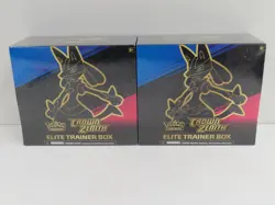(2) Lot 2023 Pokemon Sword & Shield Crown Zenith Sealed ETB Elite Trainer Box - Image 1