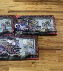 3x Pokemon TCG: Paldean Fates Great Tusk ex & Iron Threads ex Premium Collection - Image 3