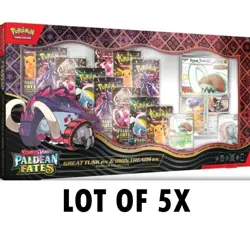 Pokemon TCG Paldean Fates Great Tusk Iron Threads Ex Premium Collection Lot of 5 - Image 1