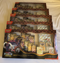 Pokemon TCG Paldean Fates Great Tusk Iron Threads Ex Premium Collection Lot of 5 - Image 1