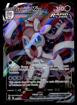 Sylveon VMAX Ultra Rare Evolving Skies 075/203, NM Pokemon Card - Image 1