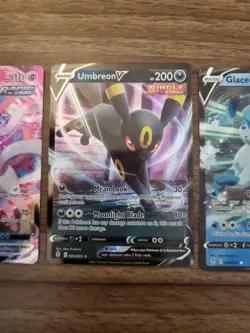 SYLVEON VMAX 075/203 Umbreon V, Glaceon V HOLO RARE VMAX EVOLVING SKIES POKEMON - Image 4