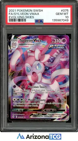 Pokemon 2021 Sylveon VMAX 075/203 Rapid Strike Evolving Skies GEM MINT PSA 10 - Image 1