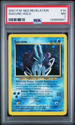 2001 POKEMON NEO REVELATION #14 SUICUNE-HOLO PSA 7 - Image 1