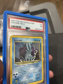 2001 Pokemon Neo Revelation SUICUNE Holo Foil #14 PSA 7 NM SWIRL 💫 DOUBLE HOLO - Image 3