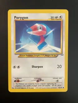 Porygon 78/105- Near mint- Neo Destiny Common Pokemon card WOTC Vintage - Image 1
