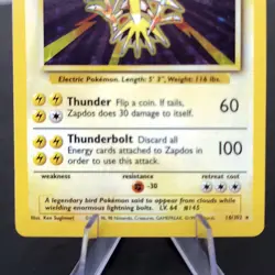 Zapdos Holo 16/102 Base Set WOTC 1999 Pokemon TCG Card Vintage Rare NM ⚡ - Image 3