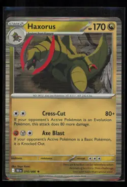 Haxorus 070/086 Pokemon Black Bolt Rare Near Mint Holo Card NM - Image 1