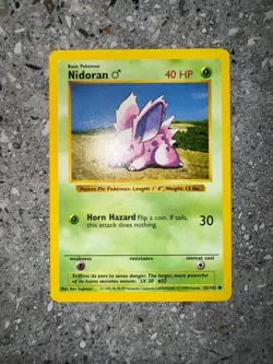 Pokemon TCG Cards SHADOWLESS Base Set Nidoran (M) 55/102 - Image 3