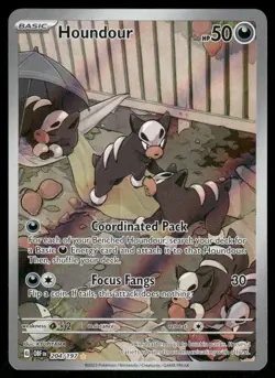 Pokemon Cards Houndour 204/197 Obsidian Flames Illustration Rare NM - Image 1