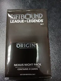 Riftbound Origins Nexus Night Pack Sealed English 3-Card Pack sealed promo - Image 1