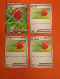 Pokemon Black Bolt Air Balloon 079/086 Tool Cards x4 Playset 1 Reverse Holo - Image 1