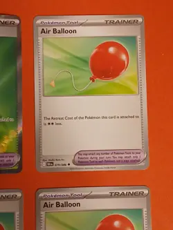 Pokemon Black Bolt Air Balloon 079/086 Tool Cards x4 Playset 1 Reverse Holo - Image 4