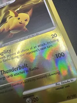 Raichu 45/100 EXC Pokemon Cards Reverse Holo Rare Vintage - Image 3