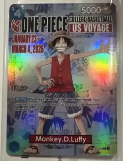 One Piece Monkey.D.Luffy US College Basketball Promo Card - Image 1