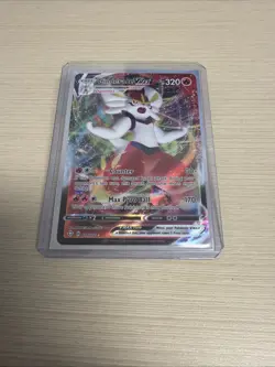 Pokemon TCG Cinderace VMAX Shining Fates Holo Ultra Rare Card 019/072 Sleeve - Image 1