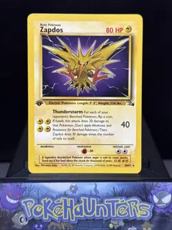 Pokemon Card Zapdos 30/62 Rare Non Holo 1st Edition WOTC Fossil Set Light Play - Image 1