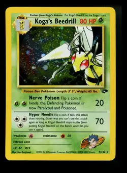 #4 Koga's Beedrill 9/132 Gym Challenge 2000 Holo Rare WOTC Pokemon Card TCG - Image 1
