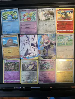 10 Holographic Pokemon Cards and 2 Sexy Anime Waifu Cards - Image 1