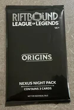 Riftbound Origins Nexus Night Pack (Sealed) English 3-Card Promo Pack - Image 1