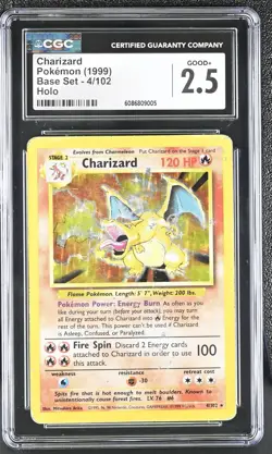 Charizard 1999 Base Set 4/102 Holo Pokemon Card CGC 2.5 (LOW POP) - Image 1