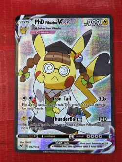 PhD Pikachu Cosplay Pokemon Card Anime Holo GX TCG Rare FREE SHIPPING - Image 1