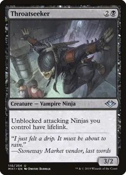 Throatseeker 110 MH1 MTG WOTC Lifelink Dimitry Burmak Ninja Vampire Black 2019 - Image 1