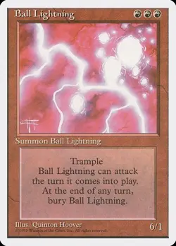 4th Edition MTG 1 Ball Lightning Magic - Image 1