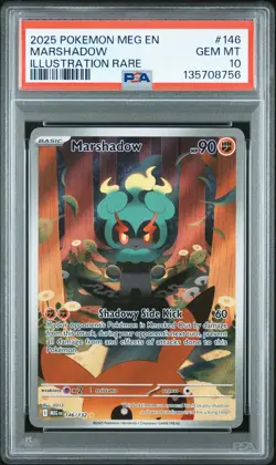 2025 Pokemon Mega Evolution Marshadow IR PSA 10 Gem Mint 146 - Image 1