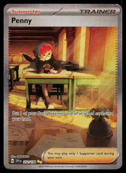 Pokemon Card - Penny Scarlet & Violet Base Set 252/198 Holo SIR - Image 1