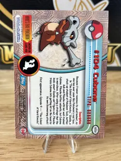 Cubone #104 2000 Topps Pokemon TV Animation Edition Series 2 Blue Logo - Image 2