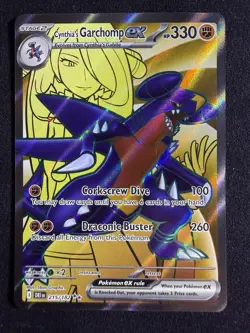 Pokemon TCG Cynthia's Garchomp EX 215/182 Destined Rivals Ultra Rare - Image 1