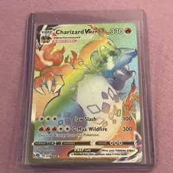 Pokemon TCG: Charizard VMAX Rainbow Champion's Path 074/073 Holo Secret Rare NM - Image 1