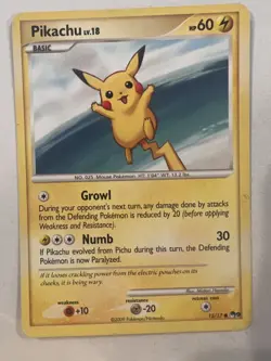 Pokemon Pop Series 9 PIKACHU LV. 18 15/17 Non Holo Common Promo 2009 LP/NM - Image 1