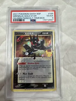 2021 POKEMON SWSH BLACK STARPROMO #144 GRENINJA-GOLD STAR PSA 4 - Image 1