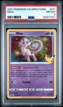 2021 POKEMON CELEBRATIONS #011 MEW PSA 8 - Image 1