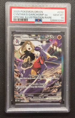 2025 Pokemon Destined Rivals #232 - Cynthia's Garchomp SIR 232/182 - PSA 10 - Image 1