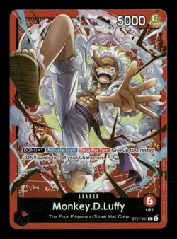 Monkey.D.Luffy 001 L Starter Deck EX: Gear 5 ST21-001 NM One Piece CCG - Image 1