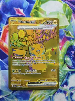 Pikachu ex Gold Hyper Rare 179/131 SV Prismatic Evolutions NM Pokemon Card - Image 1