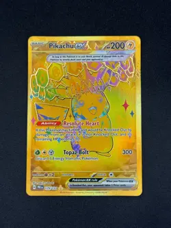 Pokemon TCG Pikachu EX Hyper Rare Gold SV Prismatic Evolutions Card 179/131 - Image 1