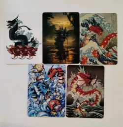 Pokemon Gyarados Magikarp Custom Full Art X5 Cards Collection Lot Of 5 - Image 1