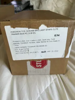 Pokemon Center Brilliant Stars Elite Trainer Box ETB factory Sealed Case of 4 - Image 1