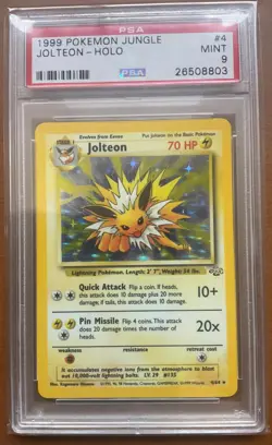 1999 POKEMON JUNGLE JOLTEON HOLO # 4 PSA MINT 9 - Image 1